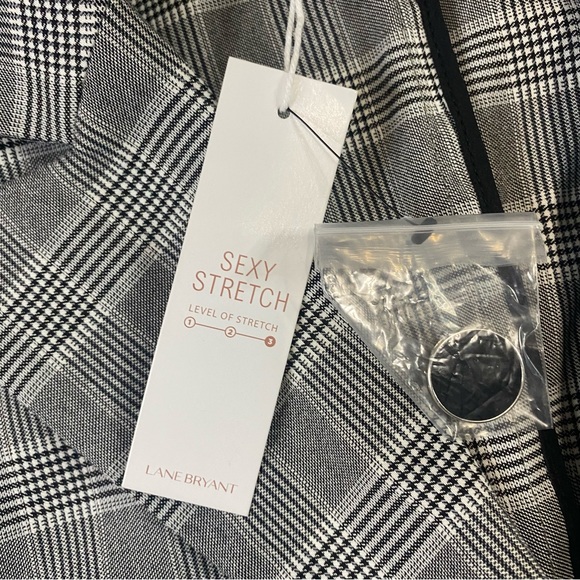 NWT Lane Bryant the Bryant Blazer Black White Houndstooth Plaid Jacket Size 26 - Picture 4 of 11
